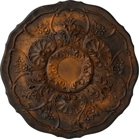 Ekena Millwork Cornelia Ceiling Medallion (Fits Canopies up to 4"), Hand-Painted Rust, 22 1/2"OD x 1 1/2"P CM22CNRUS